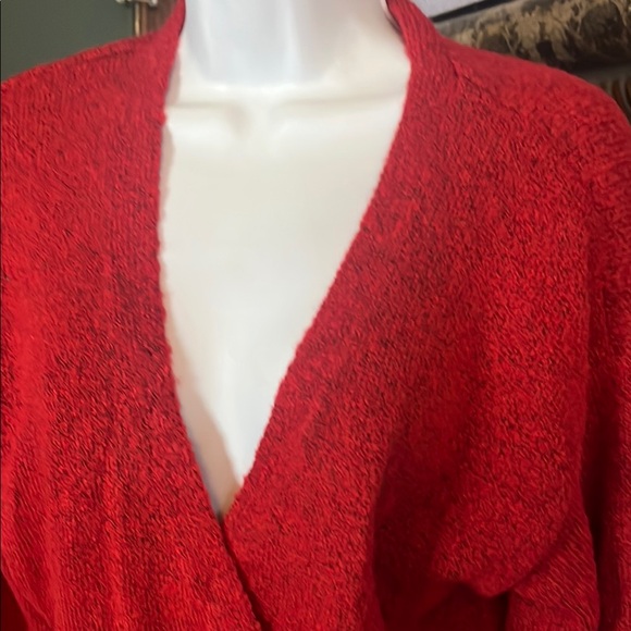 MM by My Michelle Sweater - Stunning Red Wrap Sweater for Women Sz XL - Picture 4 of 10